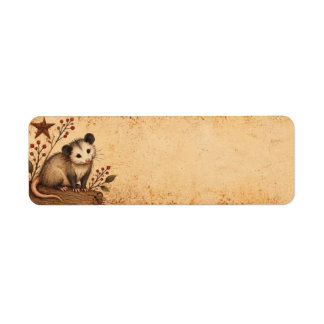 Primitive Possum Rustic Address Label Return Address Label