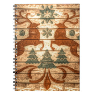 Primitive Reindeer Snowflakes Nordic christmas Notebook
