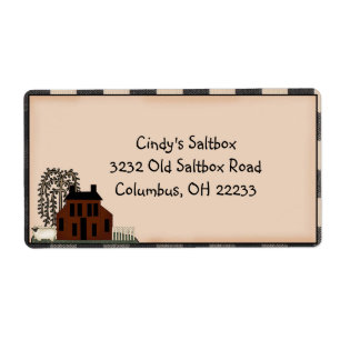 Primitive Saltbox Country Label