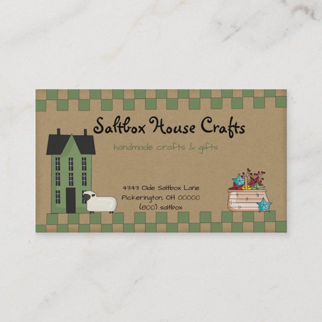 Primitive Saltbox House Business Card (Front)