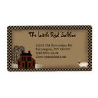 Primitive Saltbox House Shipping Label