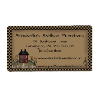 Primitive Saltbox & Sunflowers Personalised