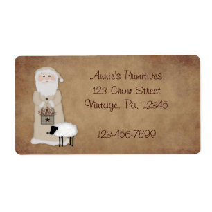 Primitive Santa Label