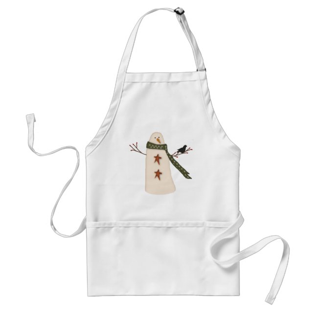 Primitive Snowman Apron (Front)