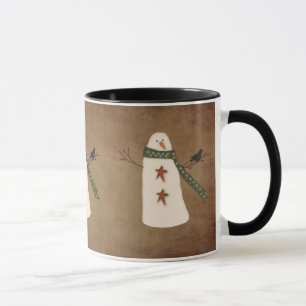 Primitive Snowman Mug