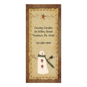 Primitive Snowman Rack Card