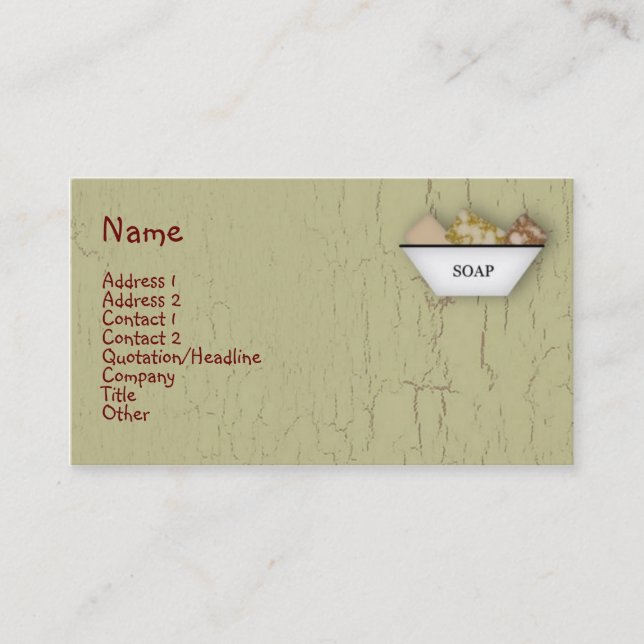 Primitive Soap Business Card (Front)