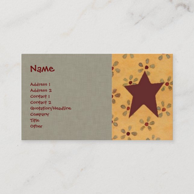 Primitive Star Business Card (Front)
