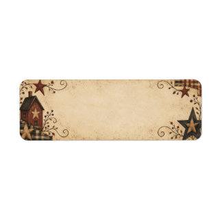 Primitive Stars & Plaid Return Address Label