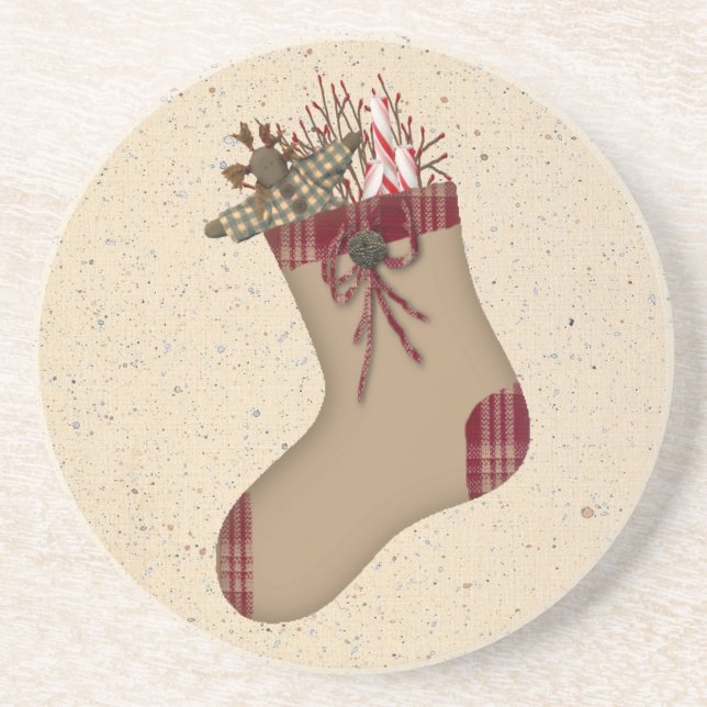 Primitive Stocking Coaster (Front)