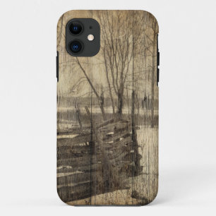 Primitive western country fence farm landscape iPhone 11 case