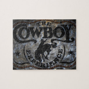 Primitive western country Horse cowboy rodeo Jigsaw Puzzle