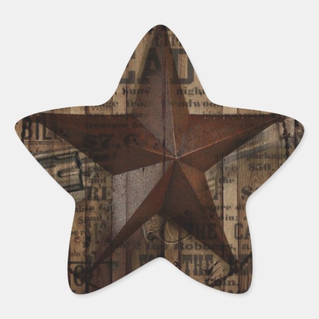 primitive wild western country Texas Star cowboy Sticker (Front)