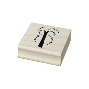 Primitive Willow Tree Rubber Stamp