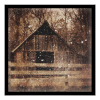 Primitive Winter Snow Country Rural Old Barn