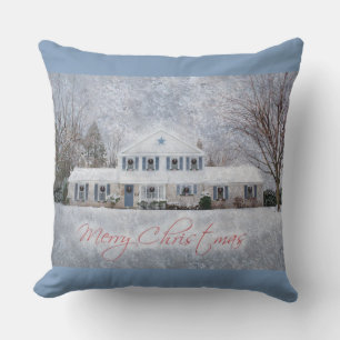Primitive Winter Snow Country Rustic Open House Cushion