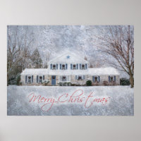 Primitive Winter Snow Country Rustic Open House