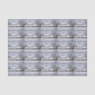 Primitive Winter Snow Country Rustic Open House Tissue Paper