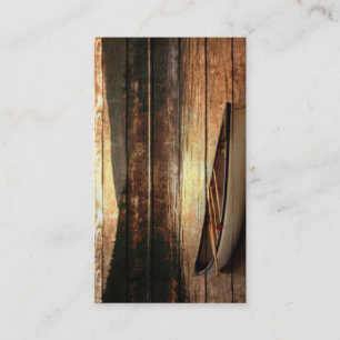 Primitive Wood grain reflection Lake House Canoe Business Card