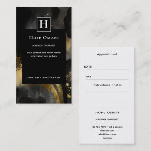 Primordial Sweep Black Gold Abstract Design Business Card