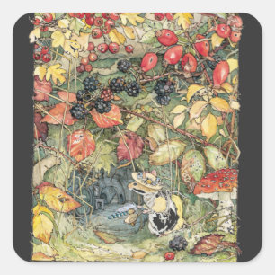 Primrose at the entrance to the tunnels Spiral  Square Sticker