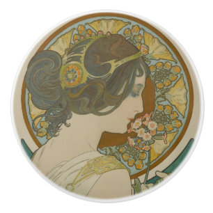 Primrose by Alphonse Mucha (1899) Ceramic Knob