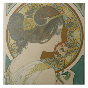 Primrose by Alphonse Mucha (1899) Ceramic Tile