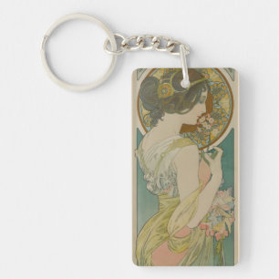 Primrose by Alphonse Mucha (1899) Key Ring
