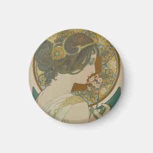 Primrose by Alphonse Mucha (1899) Magnet