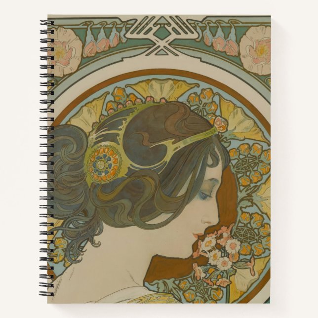 Primrose by Alphonse Mucha (1899) Notebook (Front)