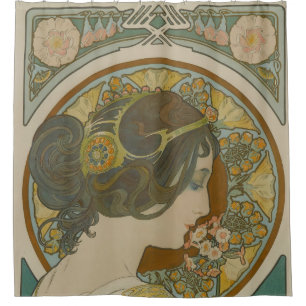 Primrose by Alphonse Mucha (1899) Shower Curtain