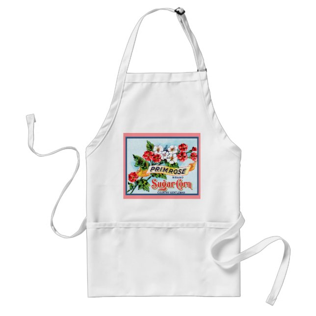 Primrose Flowers Vintage Crate Label Art Apron (Front)