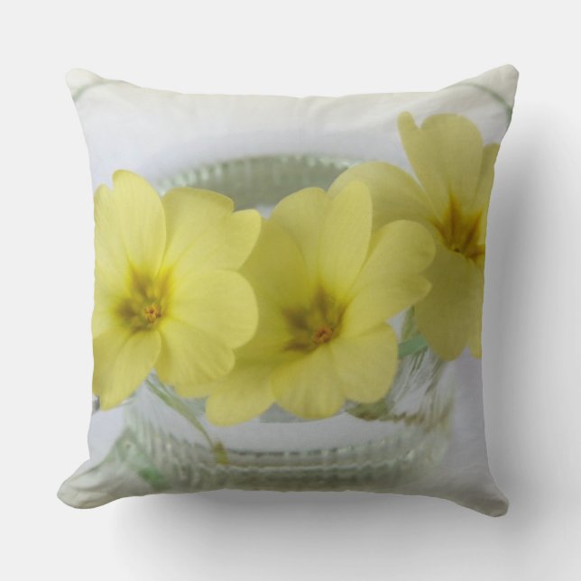 primrose in a coffee cup cushion (Front)