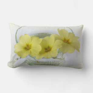primrose in a coffee cup lumbar cushion