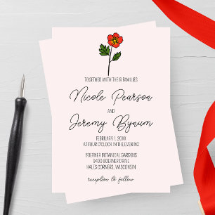Primrose Minimalist Wedding Invitation