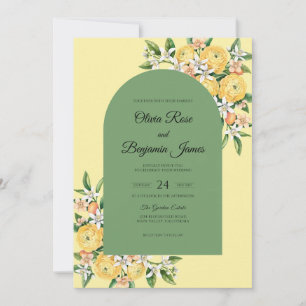 Primrose Moss Petal Wedding Invitation