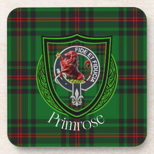 Primrose Scottish Clan Tartan & Crest Coaster