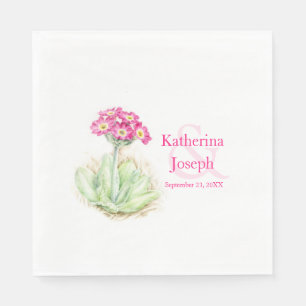 Primrose wildflower watercolor luncheon napkins