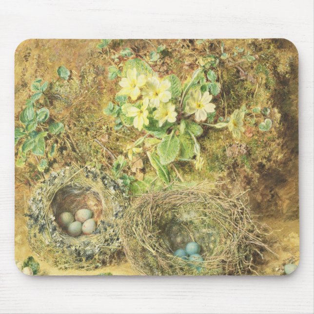 Primroses and Birds' Nests Mouse Pad (Front)