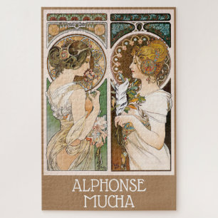 Primroses and Feather, Mucha Jigsaw Puzzle