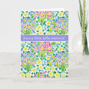 Primroses Mother's Day Card, Italian Greeting Card