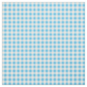 Primroses Sky Blue and White Check Gingham Pattern Fabric