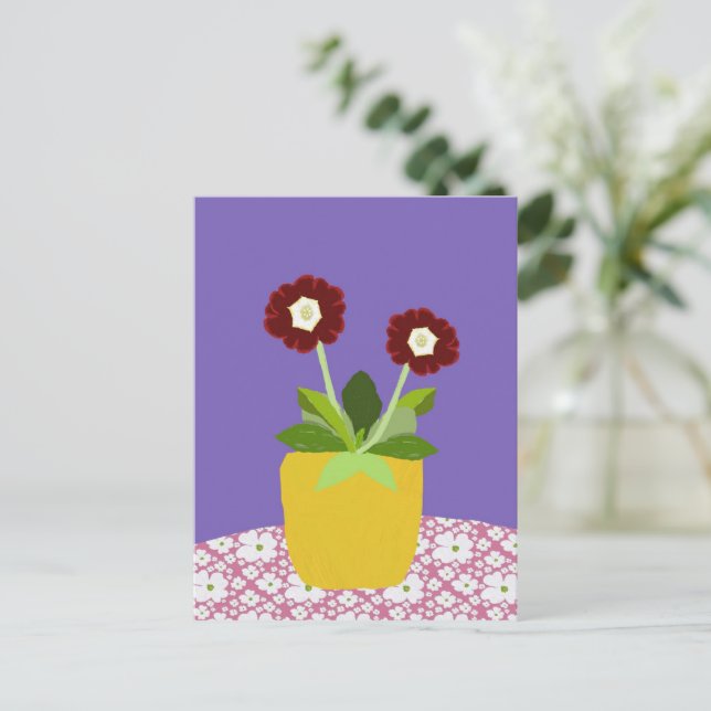 Primula aricula Postcard (Standing Front)