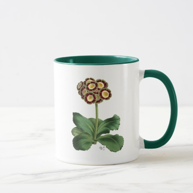 Primula Auricula Red Mug (Right)