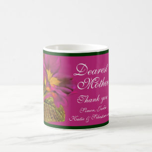Primula floral art dark pink Mother mug