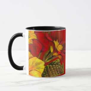 Primula floral art "World's Greatest Nana" red mug