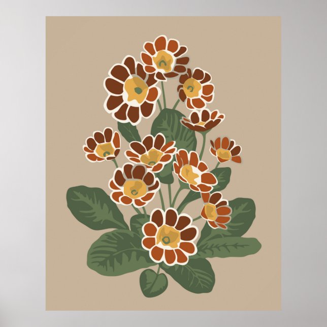 Primula flower pattern  poster (Front)