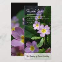 Primula Spring Flowers 2 Sympathy Thank You Card