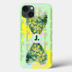Primula Veris Hearts and Monogram  iPhone 13 Case