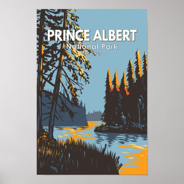 Prince Albert National Park Canada Travel Vintage Poster (Front)